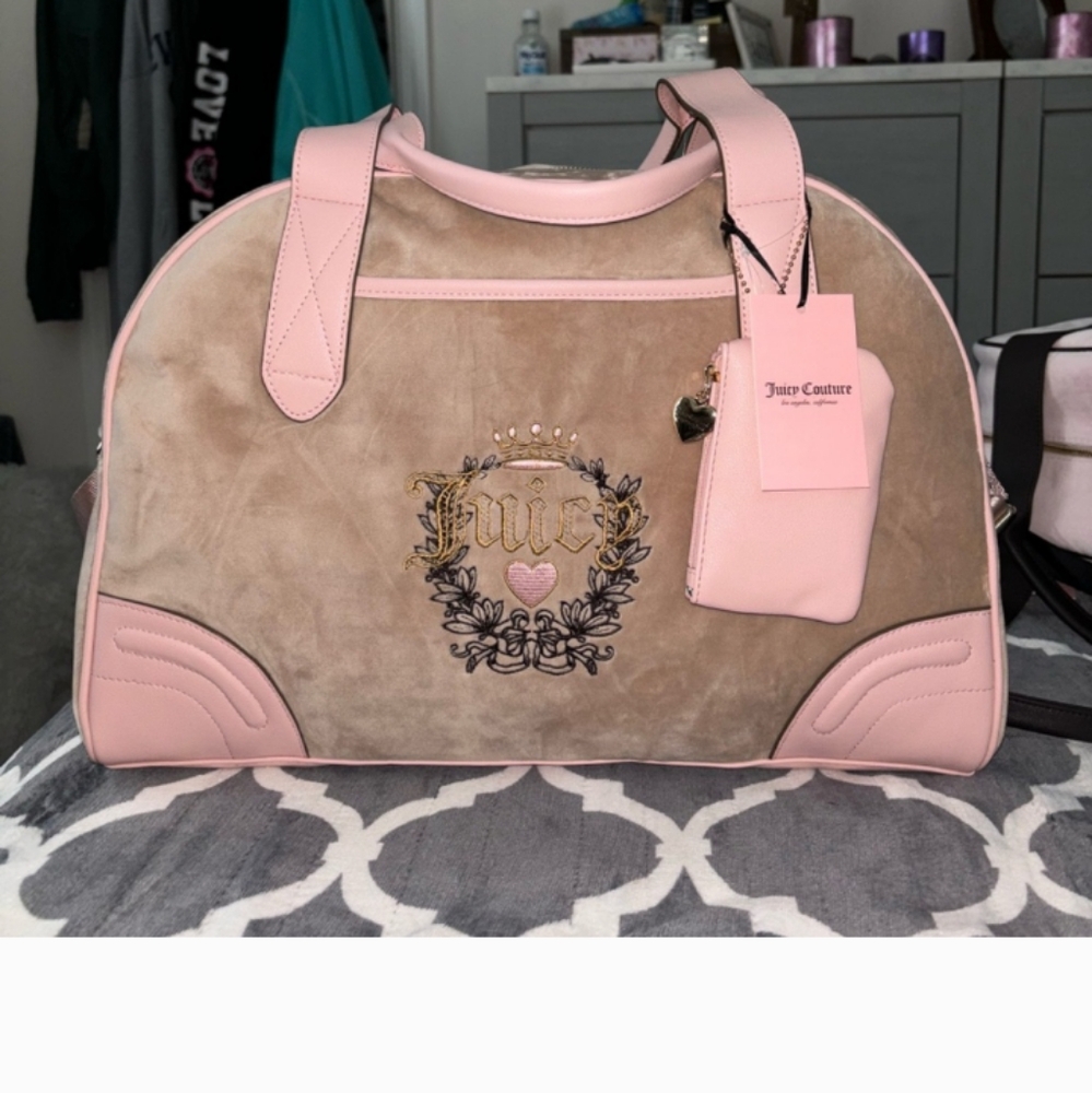 Juicy Couture Pink and Tan Women's Bag NWT COMES WITH A WRISTLET - Picture 7 of 7